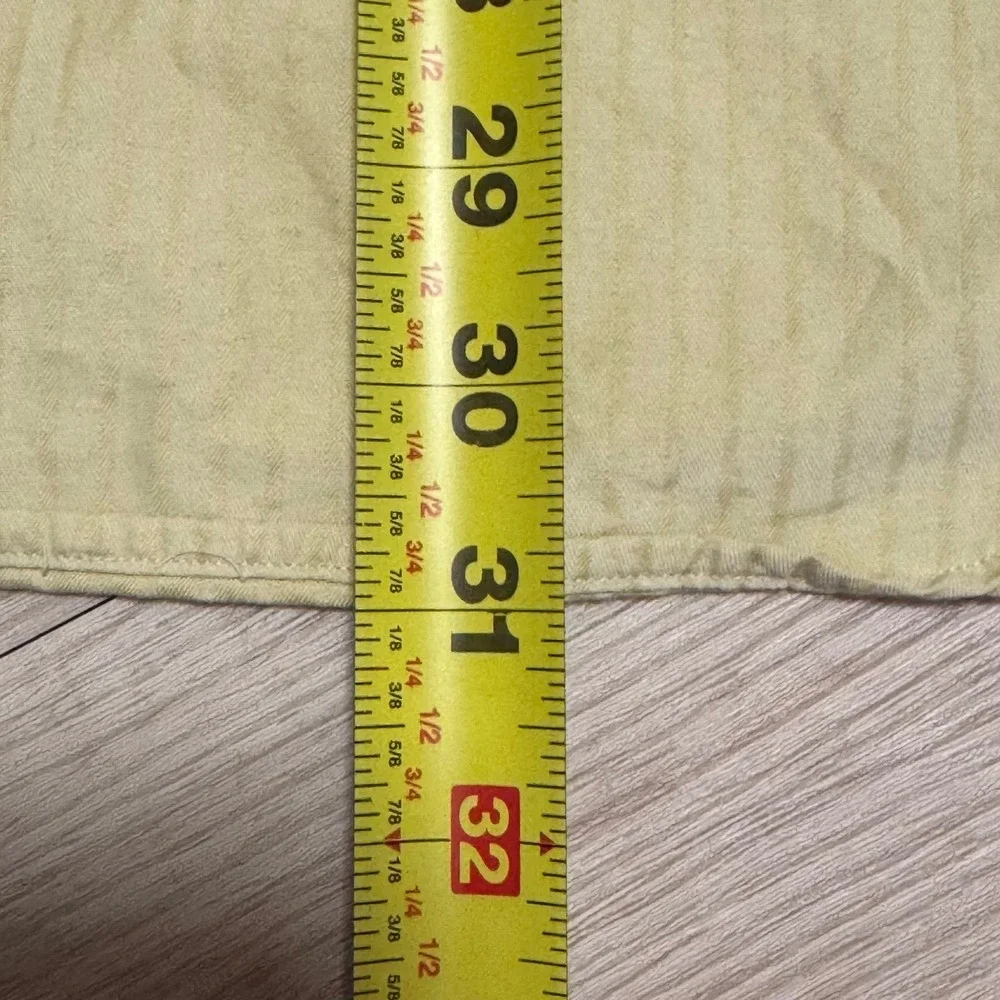Banana Republic Mens Relaxed Fit‎ Striped Button Up Shirt Yellow Cotton Large